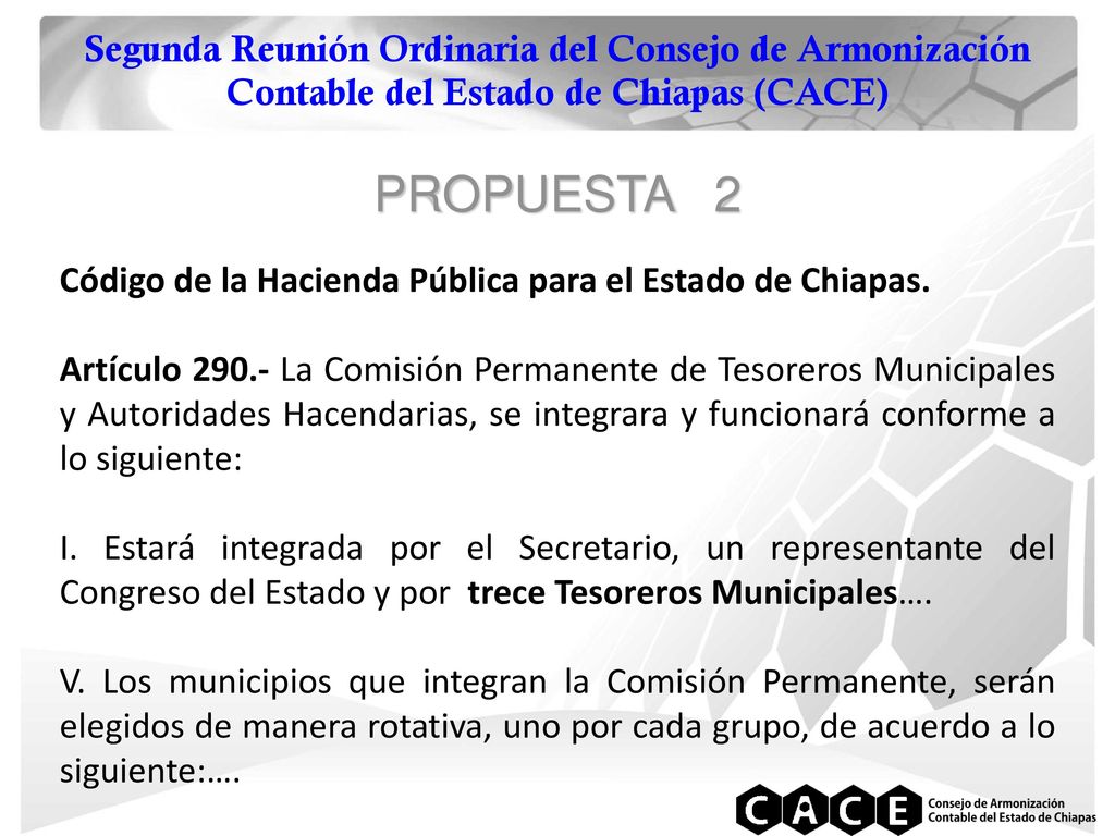 Segunda Reunión Ordinaria del Consejo de Armonización Contable del Estado de Chiapas (CACE)