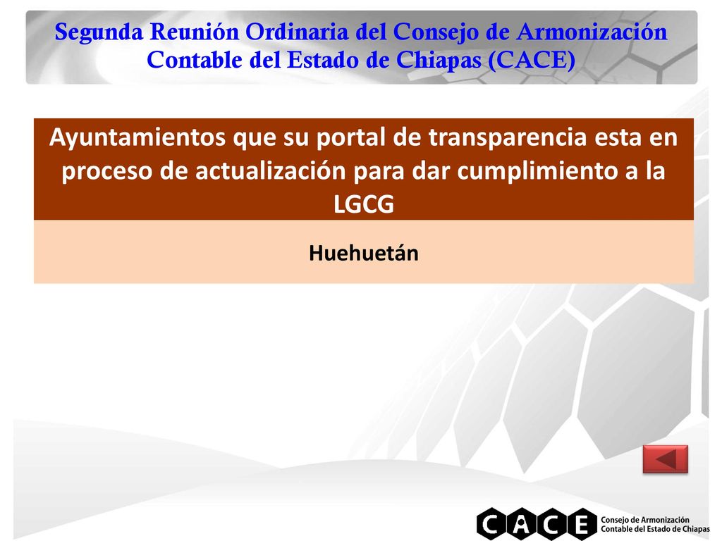 Segunda Reunión Ordinaria del Consejo de Armonización Contable del Estado de Chiapas (CACE)
