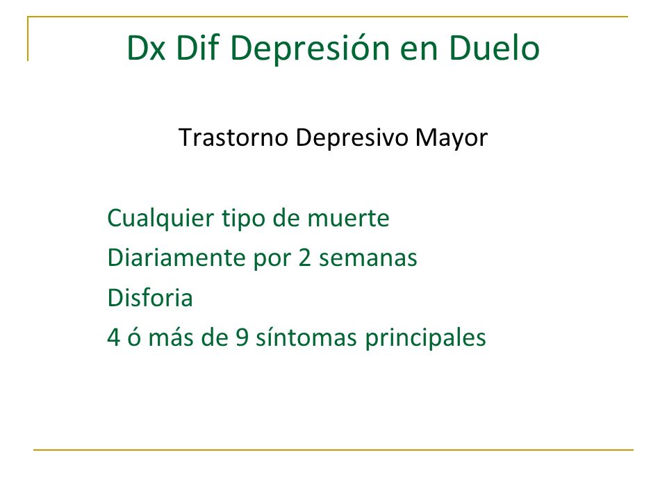 Dx Dif Depresión en Duelo