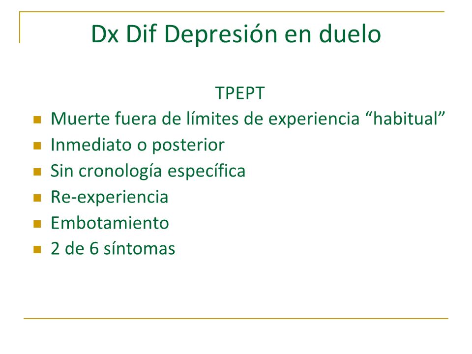 Dx Dif Depresión en duelo