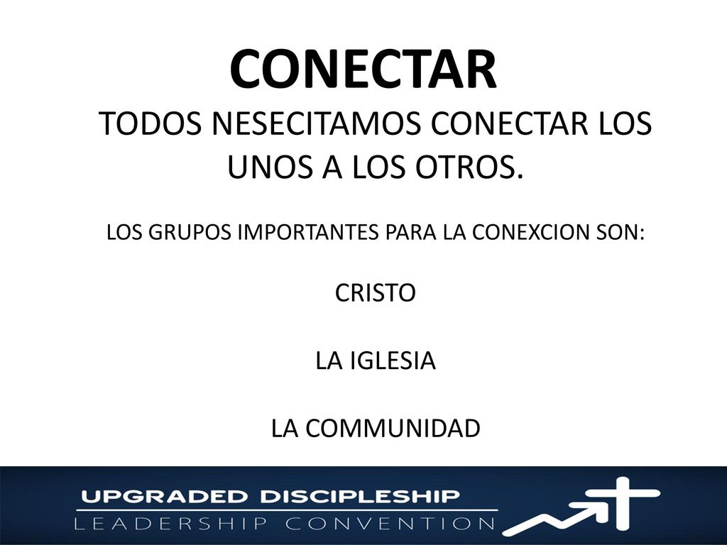 CONECTAR TODOS NESECITAMOS CONECTAR LOS UNOS A LOS OTROS. CRISTO