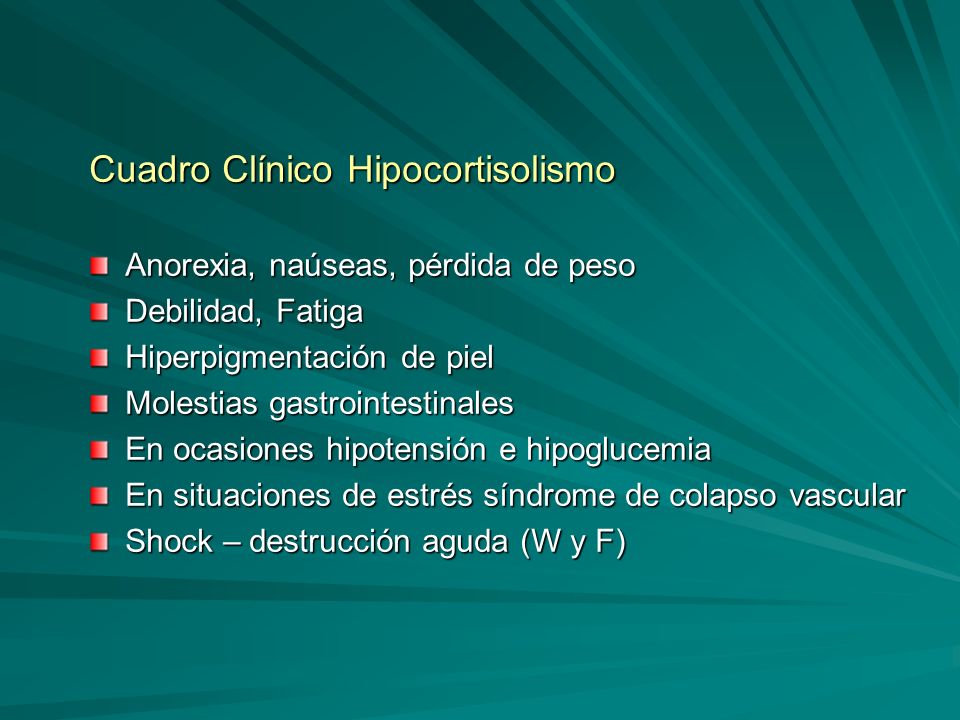Cuadro Clínico Hipocortisolismo