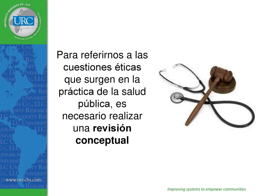 Para referirnos a las cuestiones éticas que surgen en la práctica de la salud pública, es necesario realizar una revisión conceptual