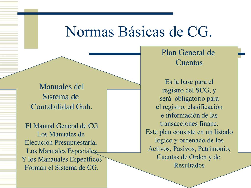 Normas Básicas de CG. Plan General de Cuentas Manuales del Sistema de