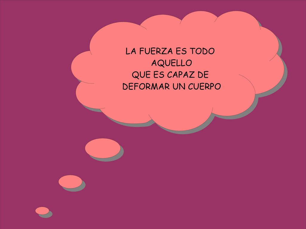 LA FUERZA ES TODO AQUELLO QUE ES CAPAZ DE DEFORMAR UN CUERPO