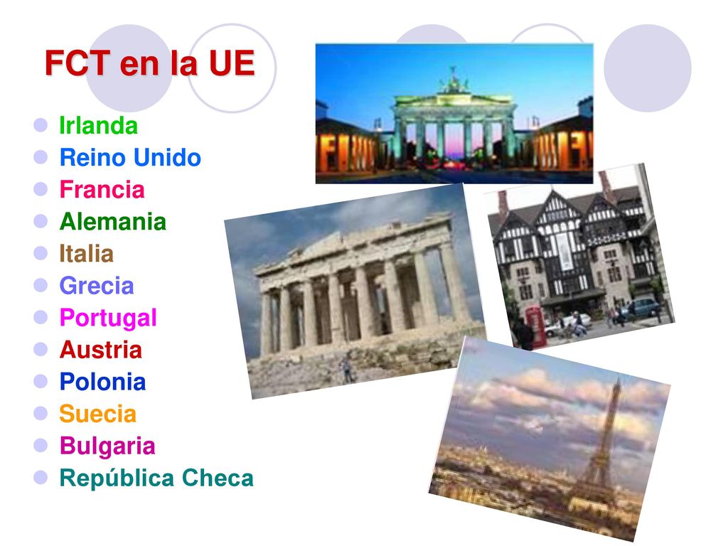 FCT en la UE Irlanda Reino Unido Francia Alemania Italia Grecia