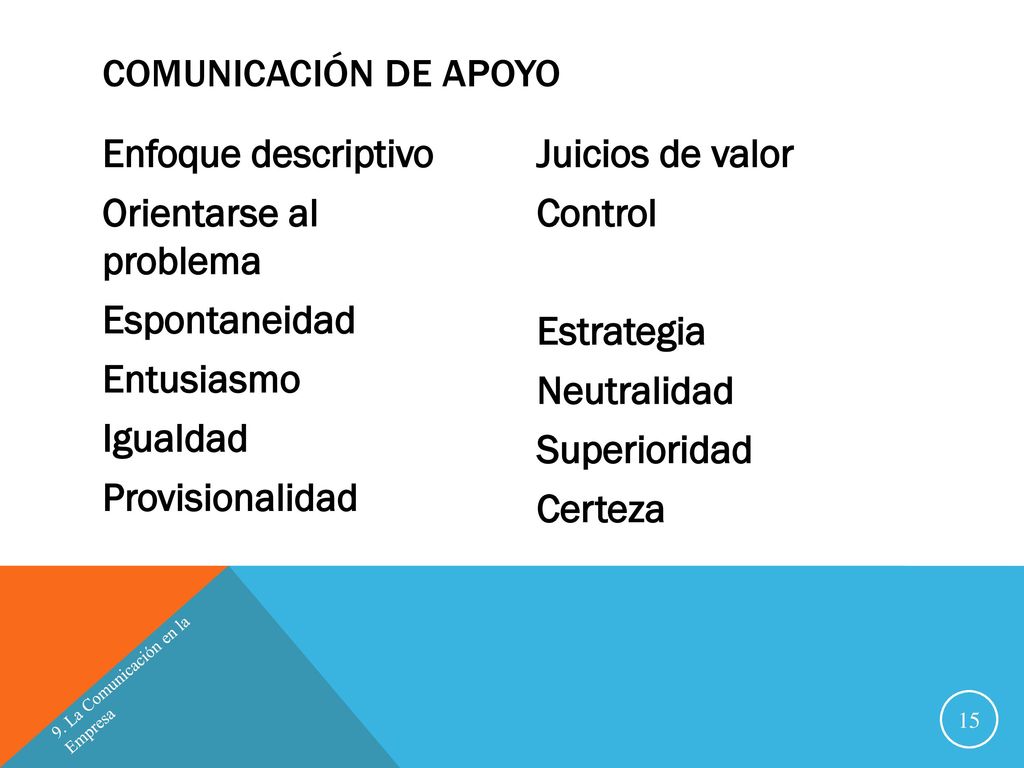 Juicios de valor Control Estrategia Neutralidad Superioridad Certeza