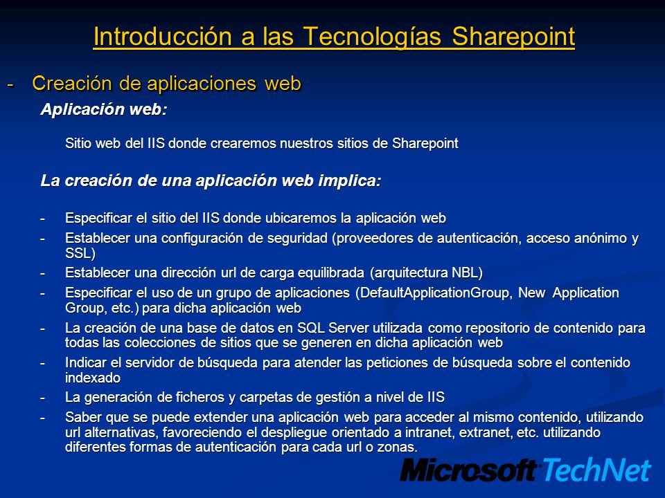Introducción a las Tecnologías Sharepoint