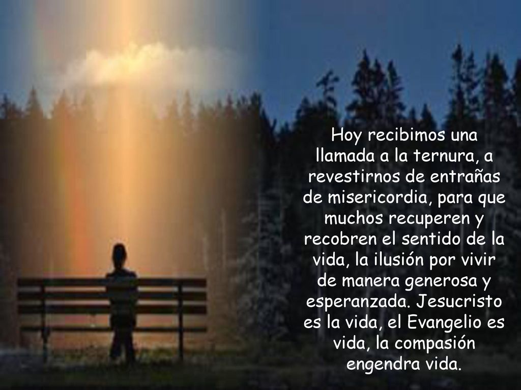 Hoy recibimos una llamada a la ternura, a revestirnos de entrañas de misericordia, para que muchos recuperen y recobren el sentido de la vida, la ilusión por vivir de manera generosa y esperanzada.