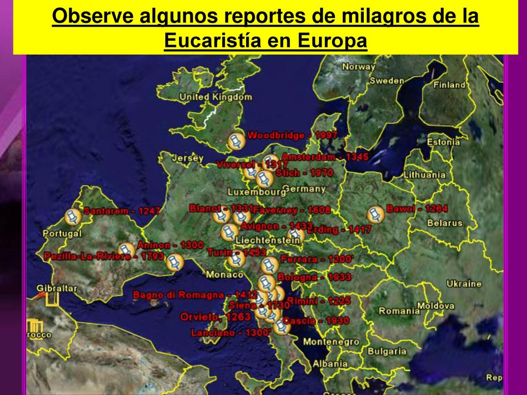 Observe algunos reportes de milagros de la Eucaristía en Europa