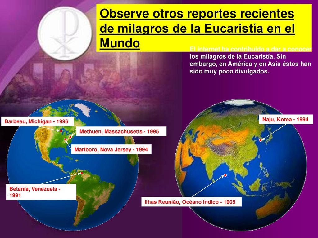 Observe otros reportes recientes de milagros de la Eucaristía en el Mundo