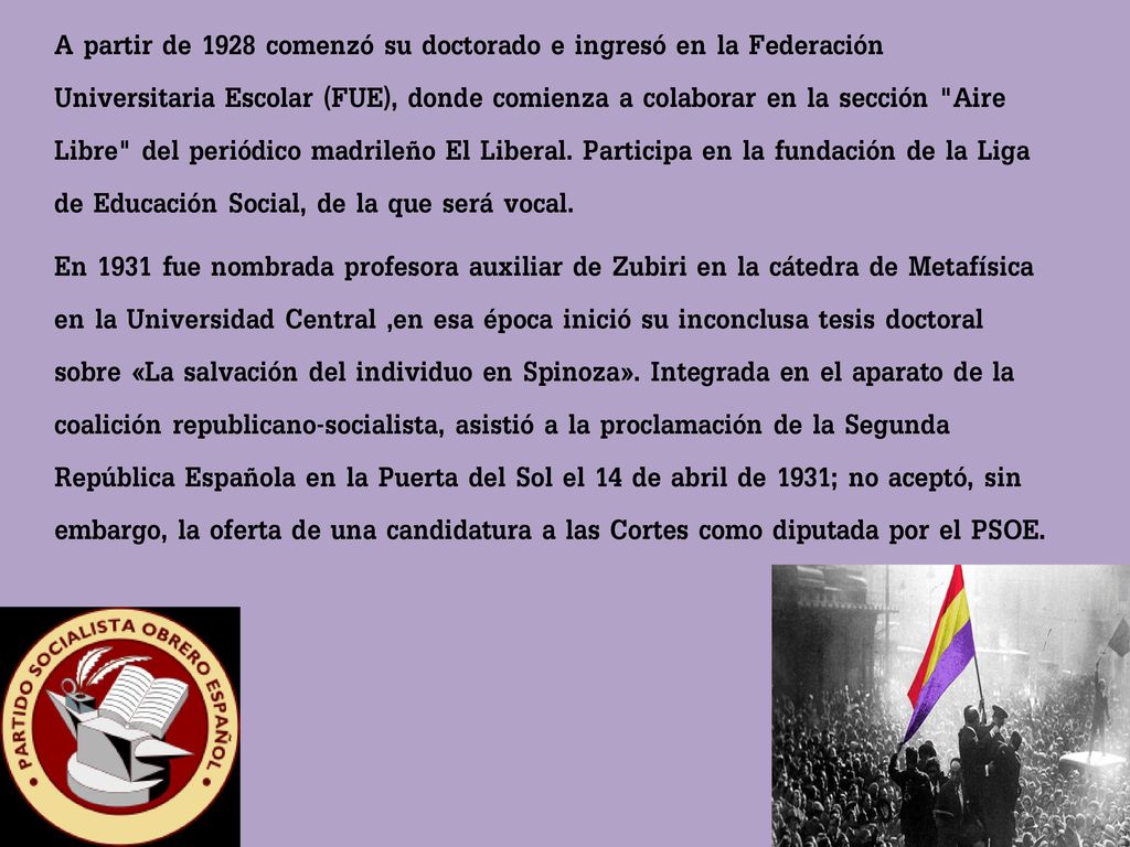A partir de 1928 comenzó su doctorado e ingresó en la Federación Universitaria Escolar (FUE), donde comienza a colaborar en la sección Aire Libre del periódico madrileño El Liberal.