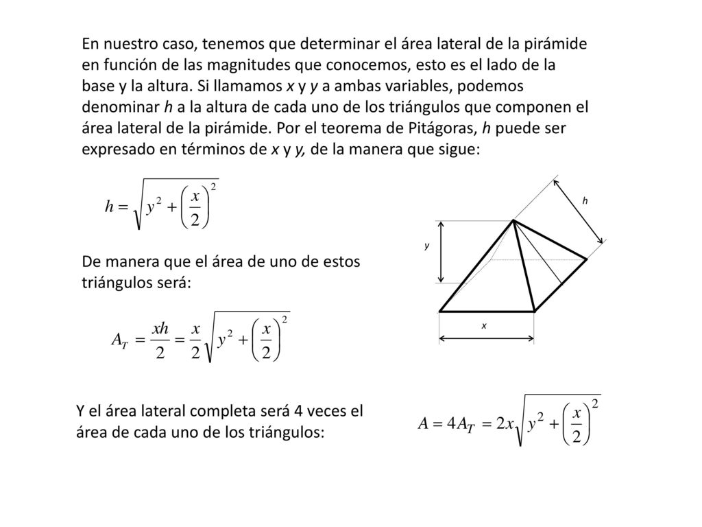 De manera que el área de uno de estos triángulos será: