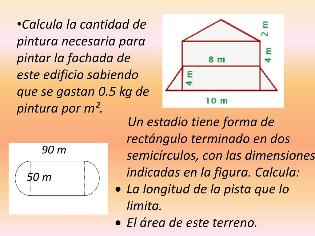 La longitud de la pista que lo limita. El área de este terreno.