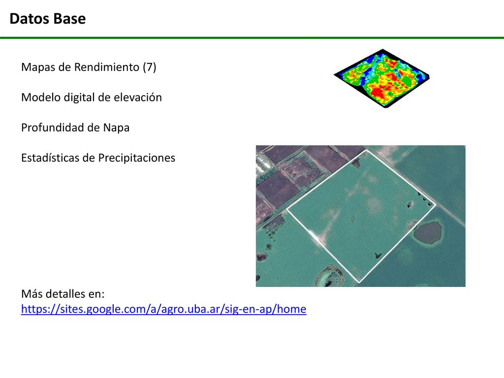Datos Base Mapas de Rendimiento (7) Modelo digital de elevación