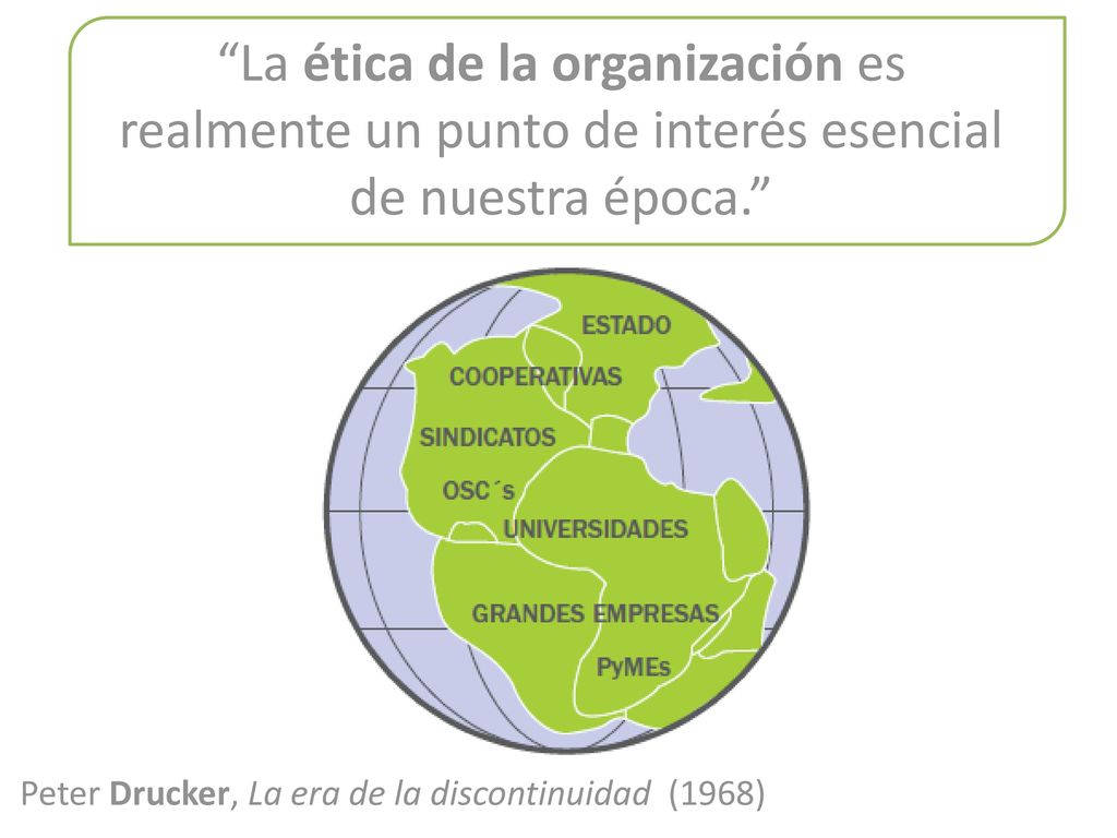 La ética de la organización es realmente un punto de interés esencial de nuestra época.
