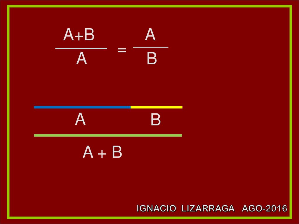 A+B A A B = A B A + B IGNACIO LIZARRAGA AGO-2016