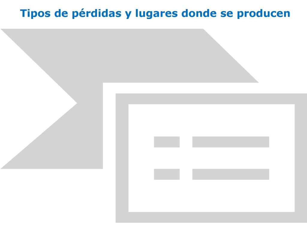 Tipos de pérdidas y lugares donde se producen