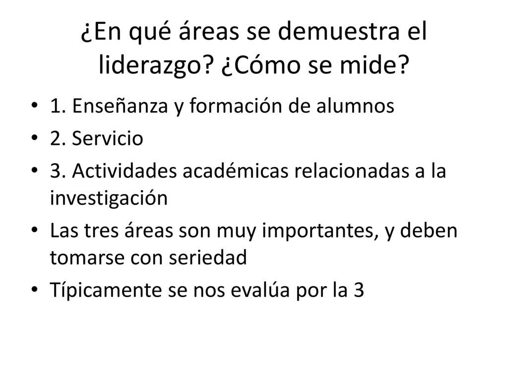 ¿En qué áreas se demuestra el liderazgo ¿Cómo se mide