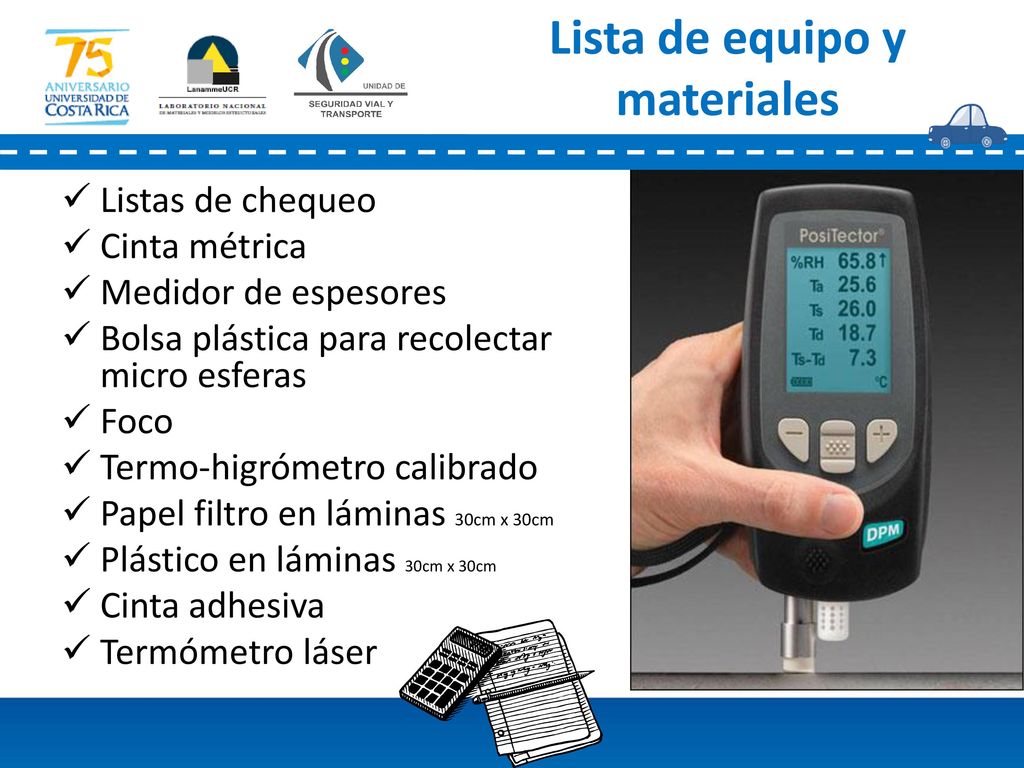 Lista de equipo y materiales