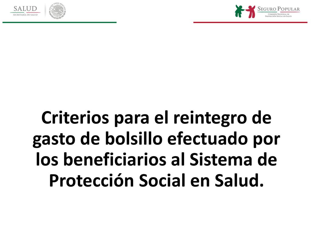 Criterios para el reintegro de gasto de bolsillo efectuado por los beneficiarios al Sistema de Protección Social en Salud.
