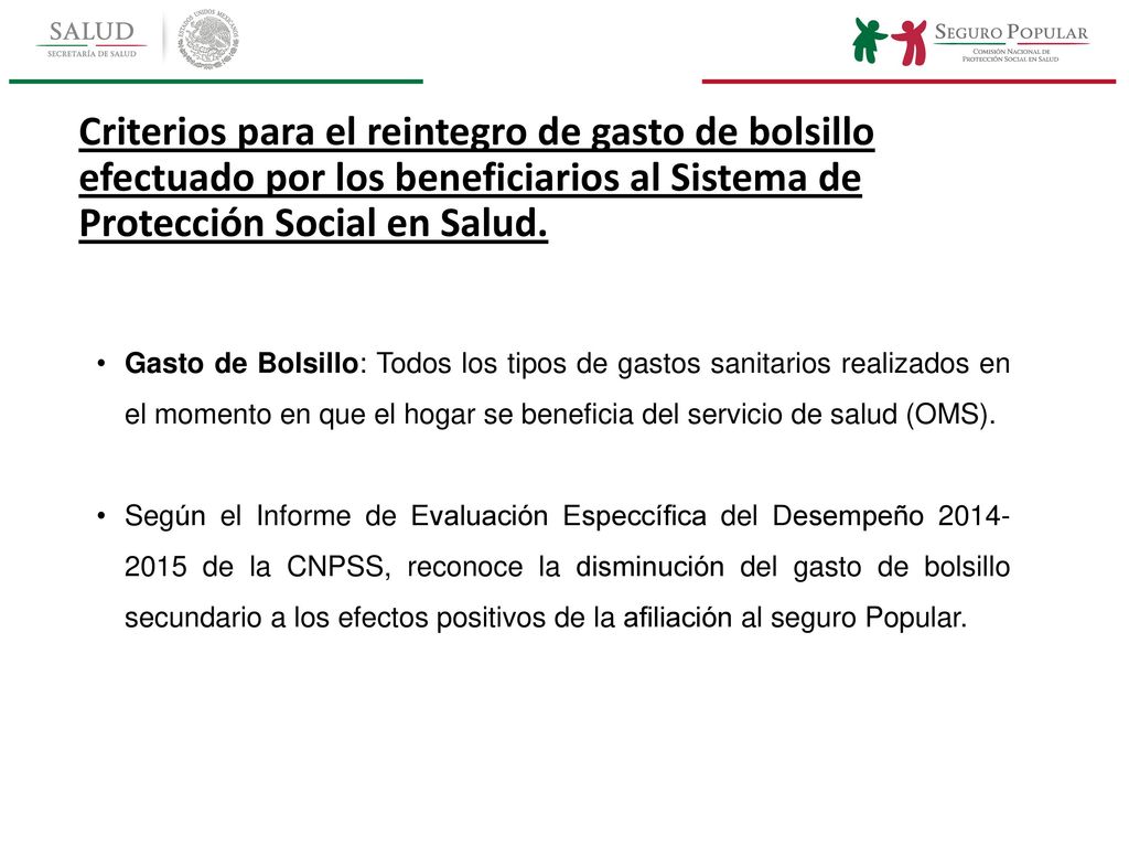 Criterios para el reintegro de gasto de bolsillo efectuado por los beneficiarios al Sistema de Protección Social en Salud.