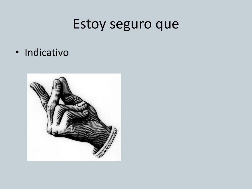 Estoy seguro que Indicativo
