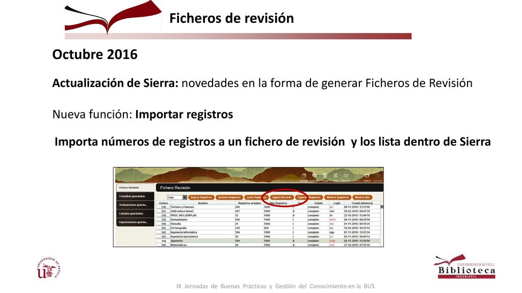 IX Jornadas de Buenas Prácticas y Gestión del Conocimiento en la BUS