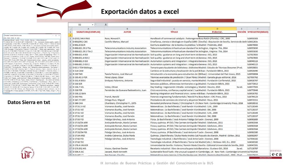 IX Jornadas de Buenas Prácticas y Gestión del Conocimiento en la BUS