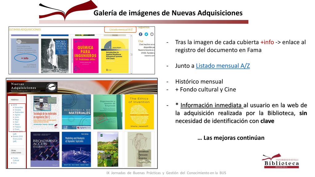 IX Jornadas de Buenas Prácticas y Gestión del Conocimiento en la BUS