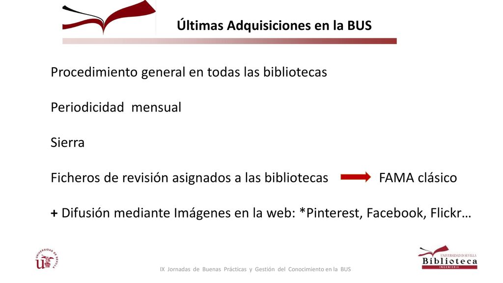 IX Jornadas de Buenas Prácticas y Gestión del Conocimiento en la BUS