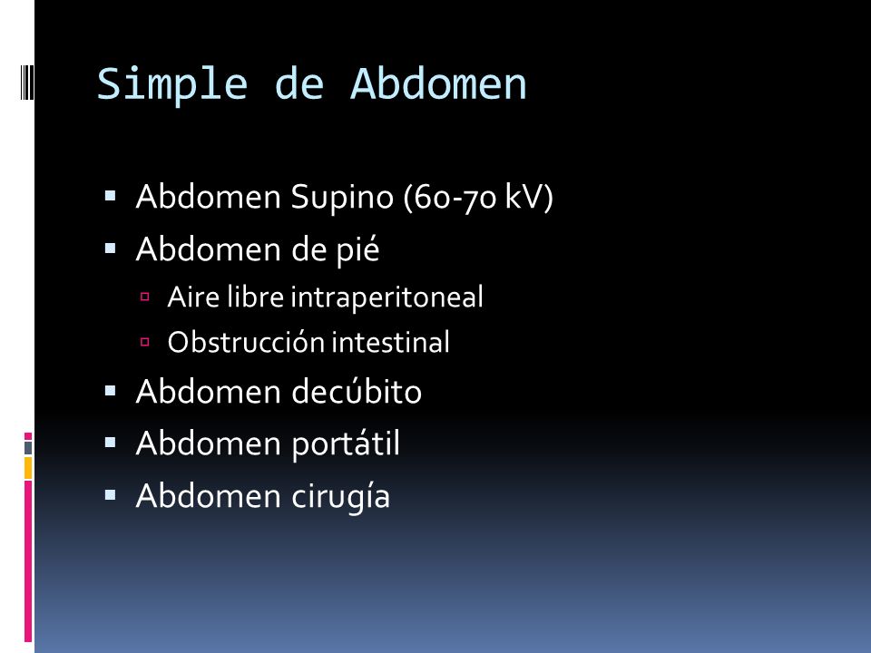 Simple de Abdomen Abdomen Supino (60-70 kV) Abdomen de pié