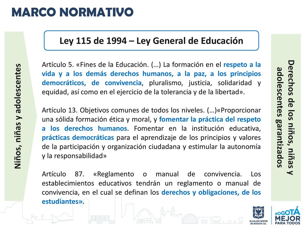 MARCO NORMATIVO Ley 115 de 1994 – Ley General de Educación
