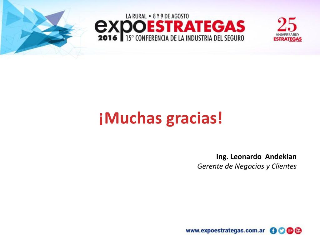 ¡Muchas gracias! Ing. Leonardo Andekian Gerente de Negocios y Clientes