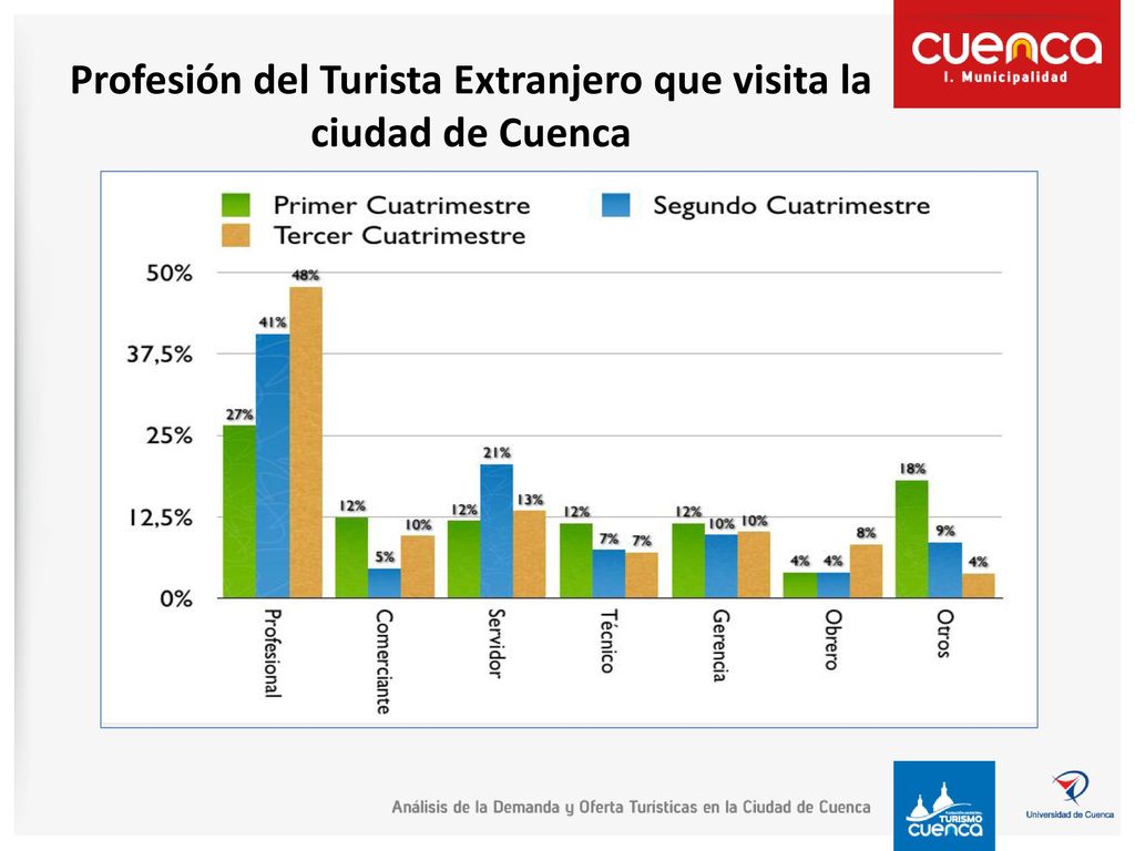 Profesión del Turista Extranjero que visita la ciudad de Cuenca