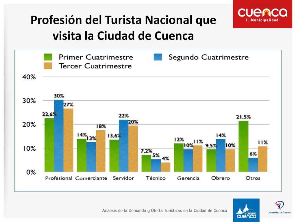 Profesión del Turista Nacional que visita la Ciudad de Cuenca