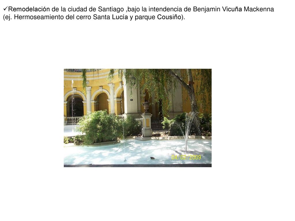 Remodelación de la ciudad de Santiago ,bajo la intendencia de Benjamin Vicuña Mackenna