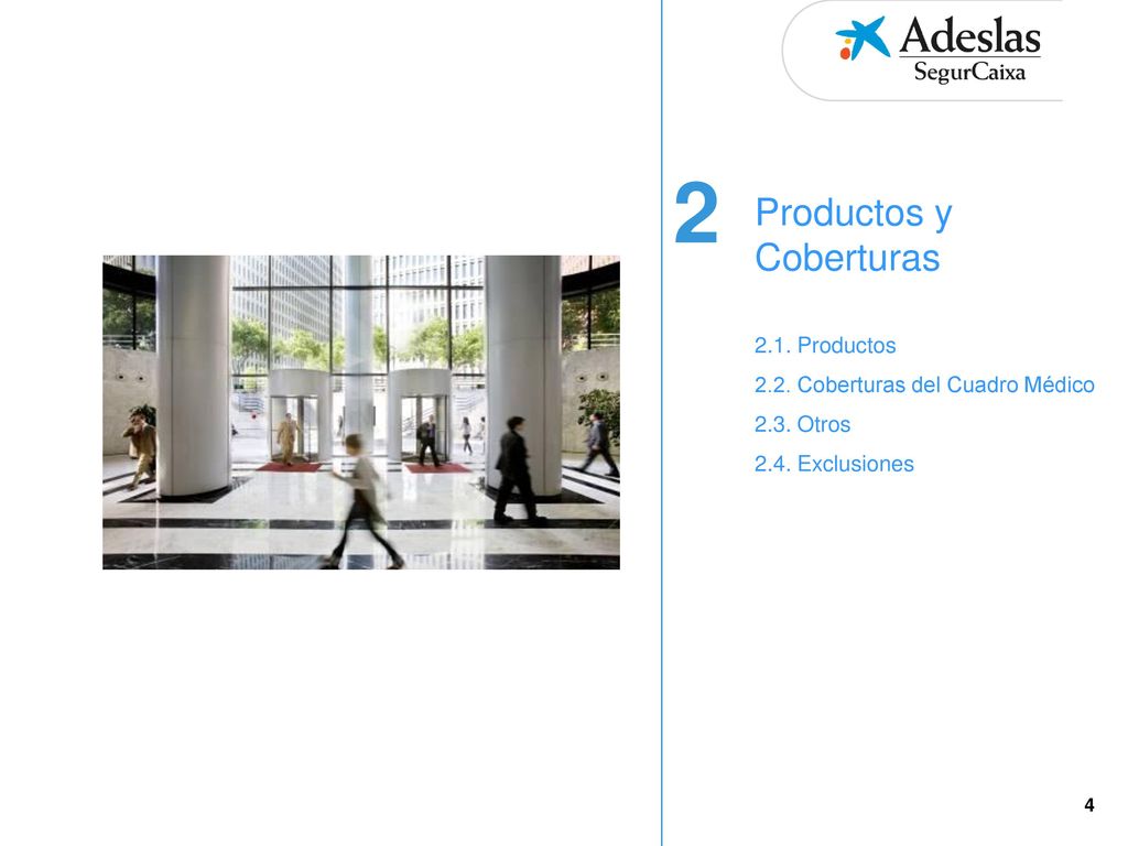 2 Productos y Coberturas 2.1. Productos