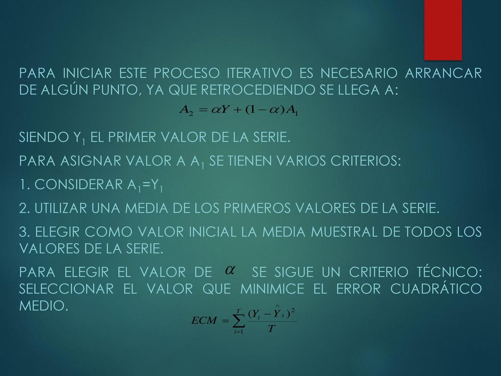 Para iniciar este proceso iterativo es necesario arrancar de algún punto, ya que retrocediendo se llega a: