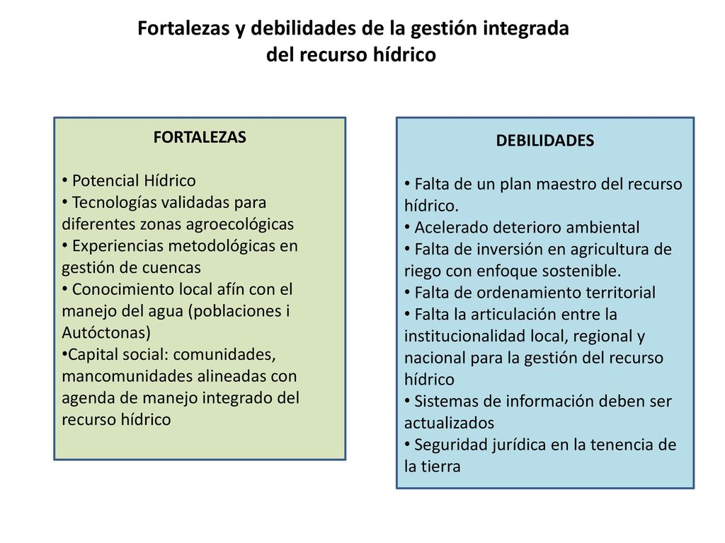 Fortalezas y debilidades de la gestión integrada del recurso hídrico