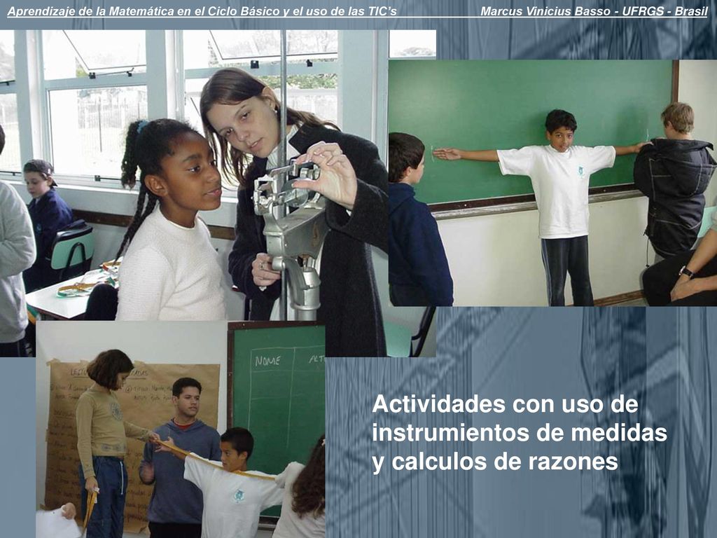 Actividades con uso de instrumientos de medidas y calculos de razones