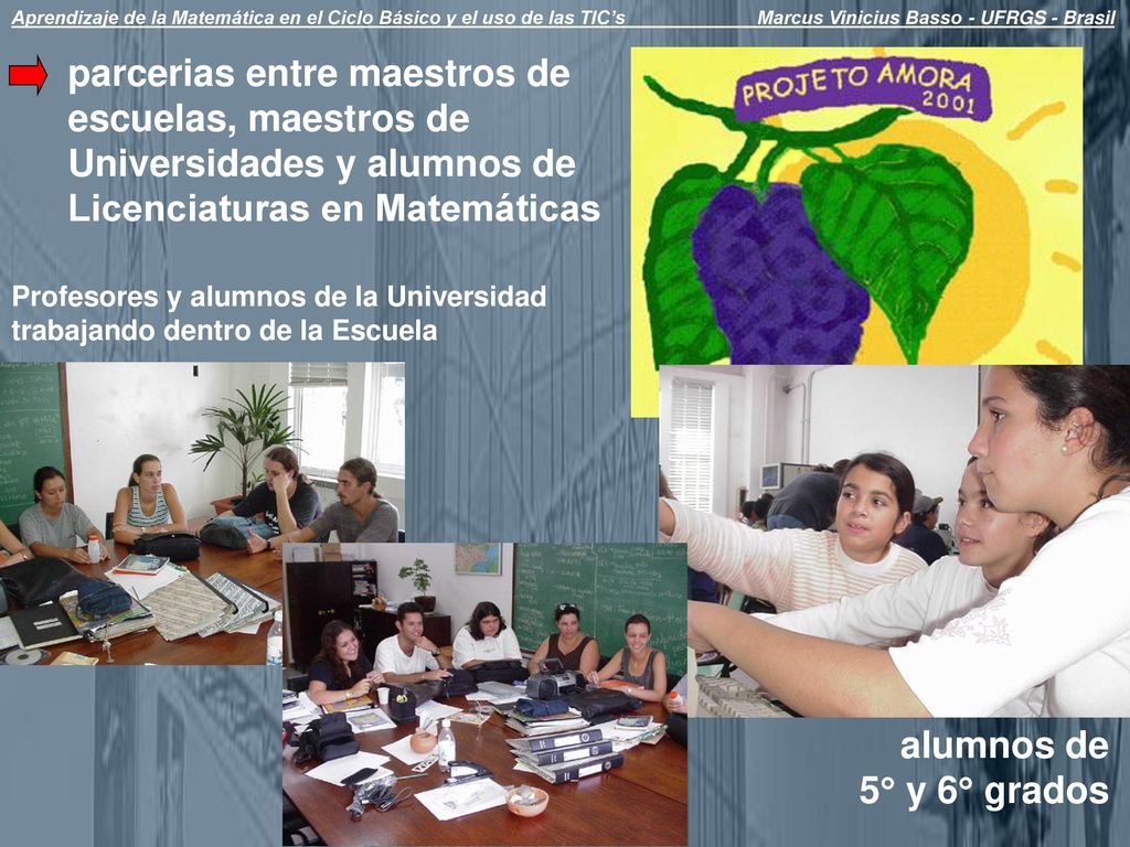Aprendizaje de la Matemática en el Ciclo Básico y el uso de las TIC’s Marcus Vinicius Basso - UFRGS - Brasil