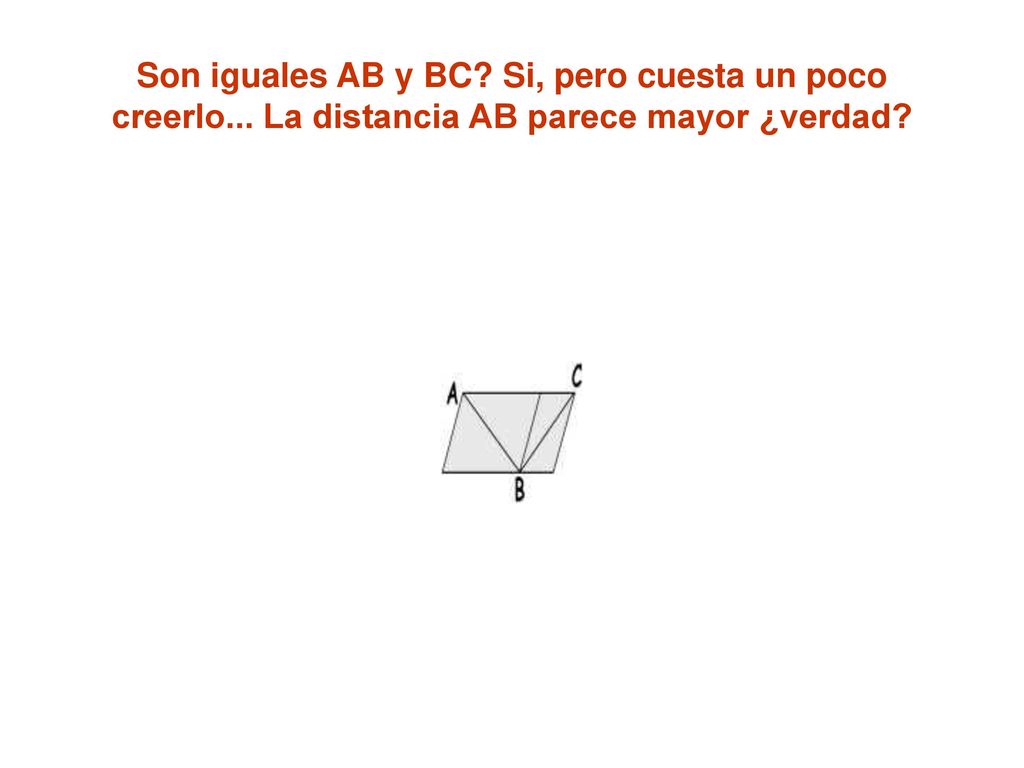 Son iguales AB y BC. Si, pero cuesta un poco creerlo