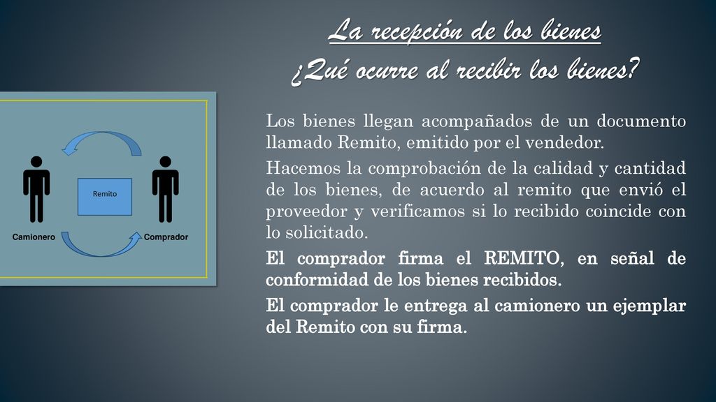 La recepción de los bienes ¿Qué ocurre al recibir los bienes