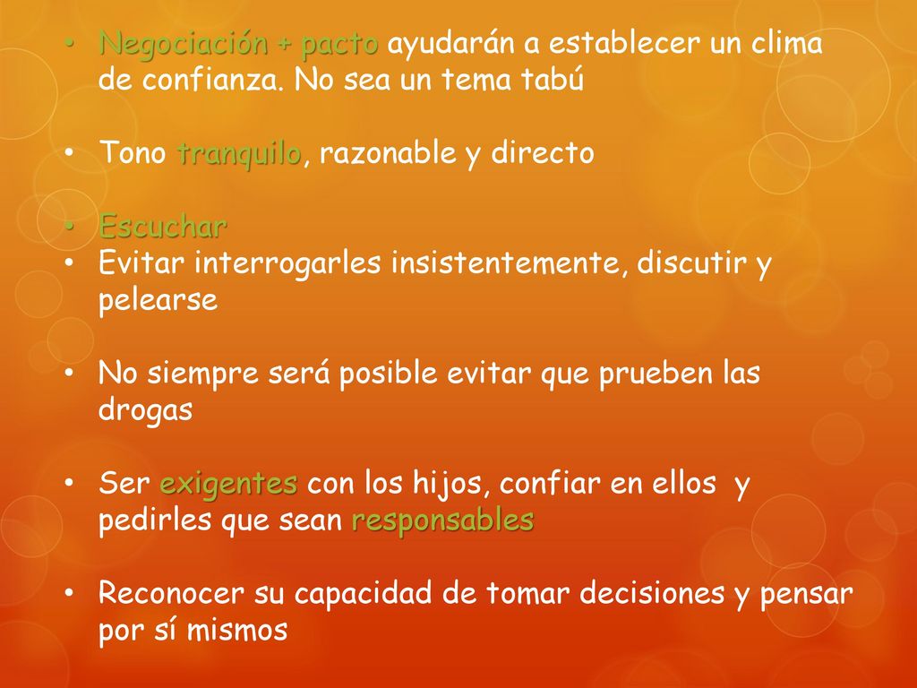 Negociación + pacto ayudarán a establecer un clima de confianza