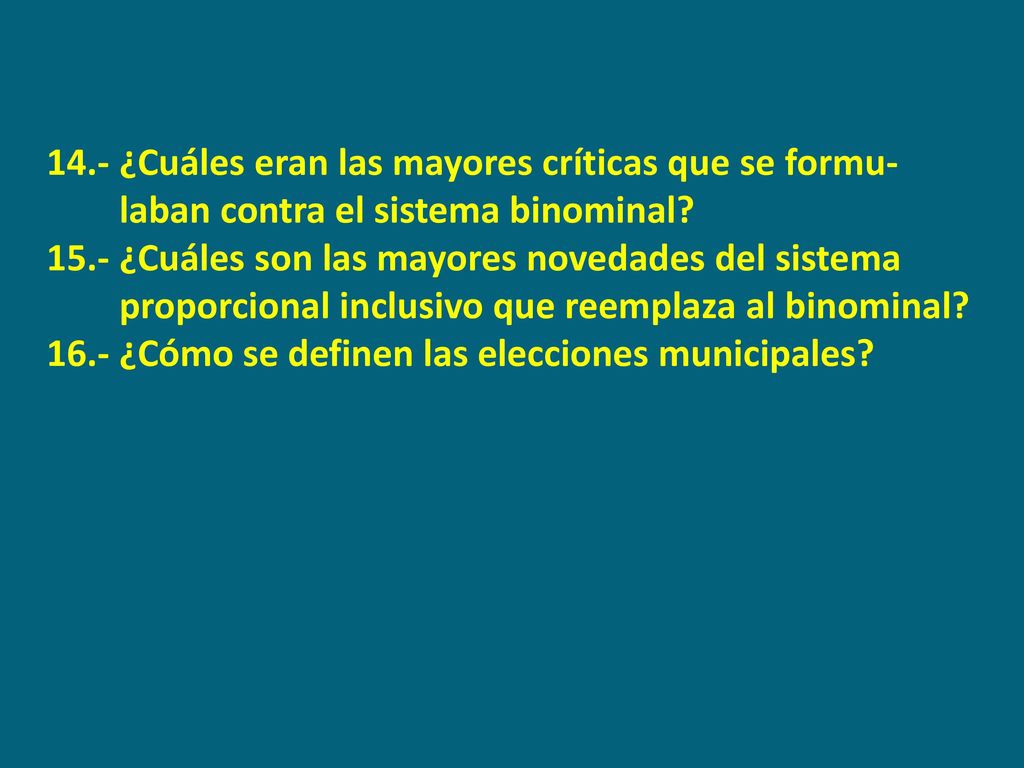14.- ¿Cuáles eran las mayores críticas que se formu-