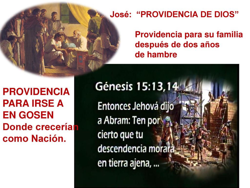 PROVIDENCIA PARA IRSE A EN GOSEN Donde crecerían como Nación.