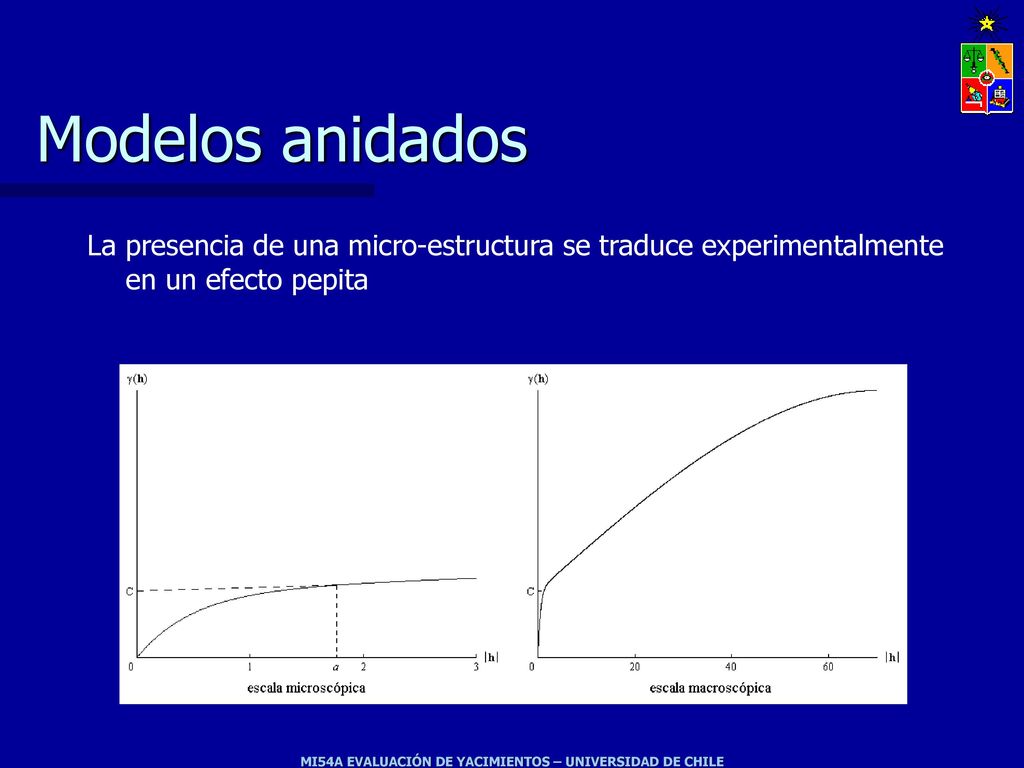 Modelos anidados La presencia de una micro-estructura se traduce experimentalmente en un efecto pepita.