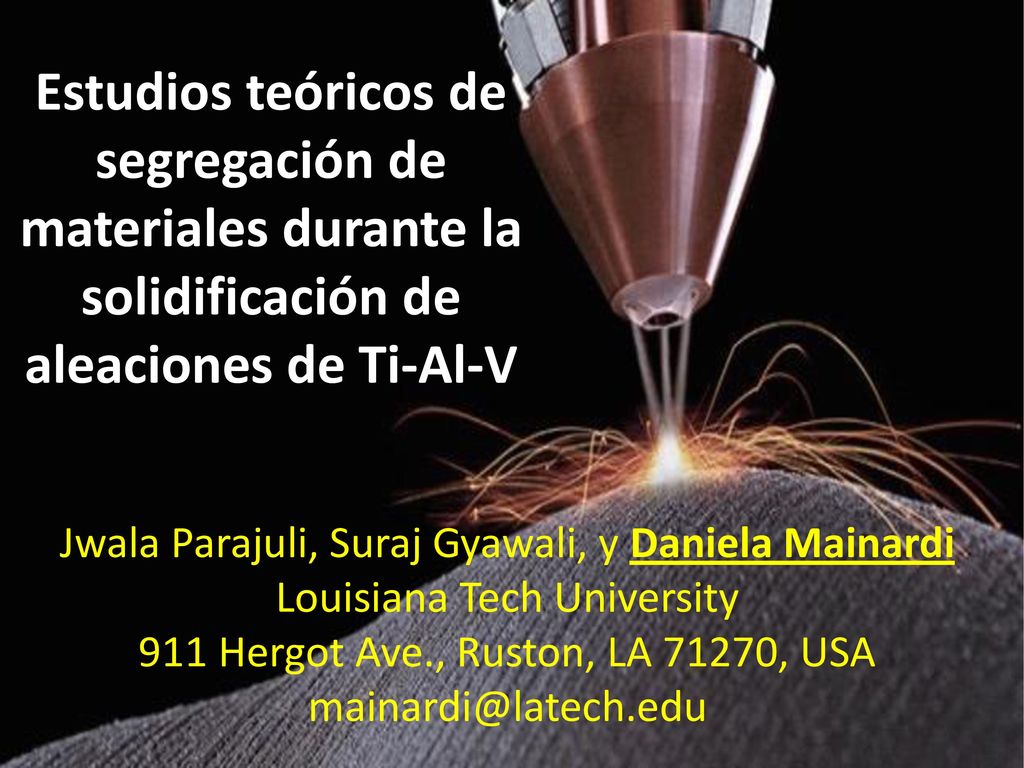 Estudios teóricos de segregación de materiales durante la solidificación de aleaciones de Ti-Al-V