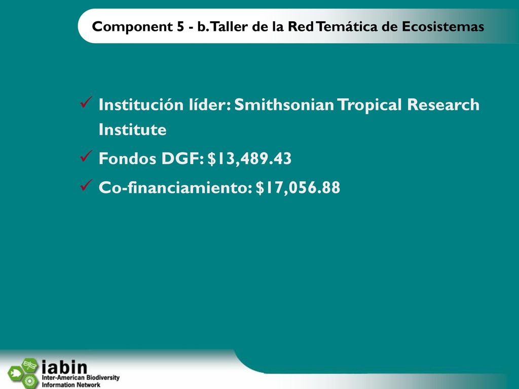 Component 5 - b. Taller de la Red Temática de Ecosistemas